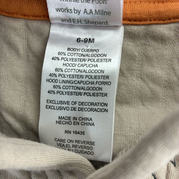 Disney Winnie the Pooh Baby Sweater Hoodie 6-9 Months Unisex Tan Brown Cozy - Picture 10 of 10